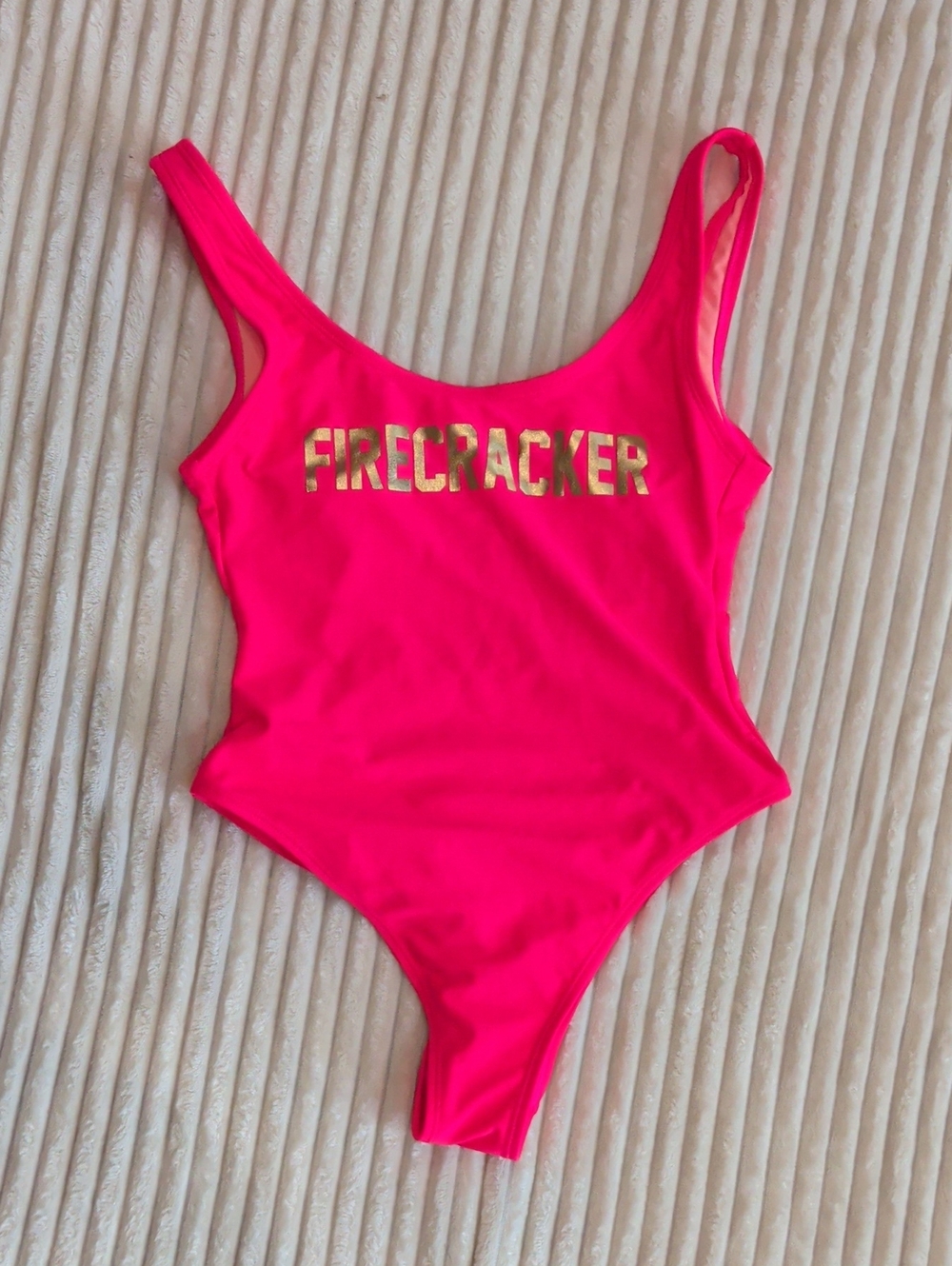 Hot Pink "Firecracker" One-Piece Swimsuit